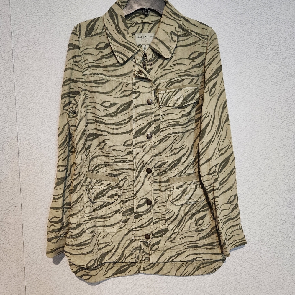 Anthropologie Marrakech Linen Expeditionist Anorak Jacket Womens Medium